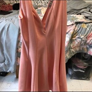 Pink V Neck Dress